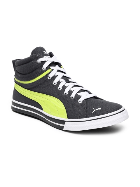 

Puma Men Grey Solid Aero Mid v1 IDP Mid-Top Sneakers