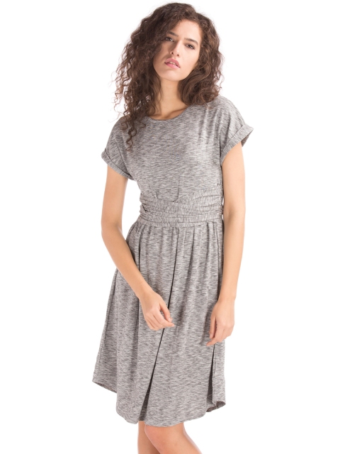 

GAP Women Grey Modal Spacedye Tie dress