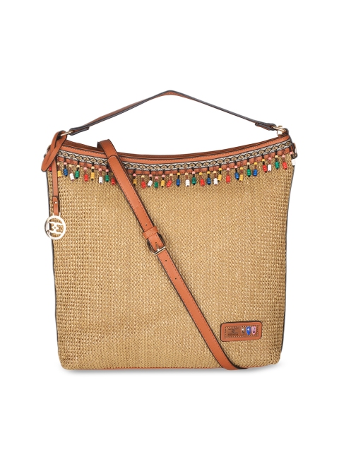 

ESBEDA Brown Self Design Handheld Bag