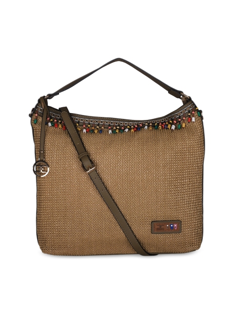 

ESBEDA Women Olive Green & Brown Textured Handheld Bag