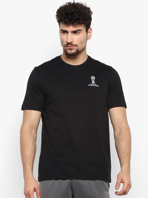

FIFA U-17 WC Men Black Solid Round Neck T-shirt with Bio Wash Technology