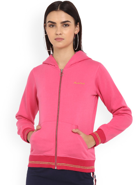 

Monte Carlo Women Pink Solid Hooded Sweatshirt