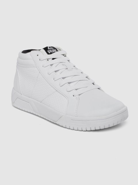 

PEAK Men White Solid Mid-Top Sneakers
