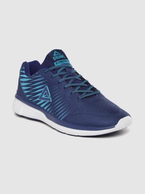 

PEAK Men Navy Blue Woven Design Running Shoes