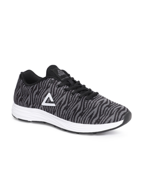 

PEAK Men Grey & Black Printed Running Shoes