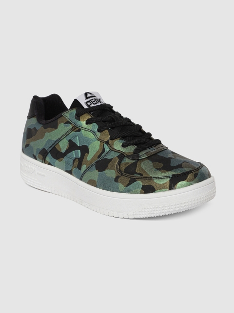

PEAK Men Brown & Green Camouflage Printed Sneakers