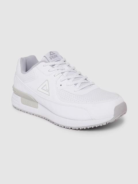 

PEAK Men White Running Shoes