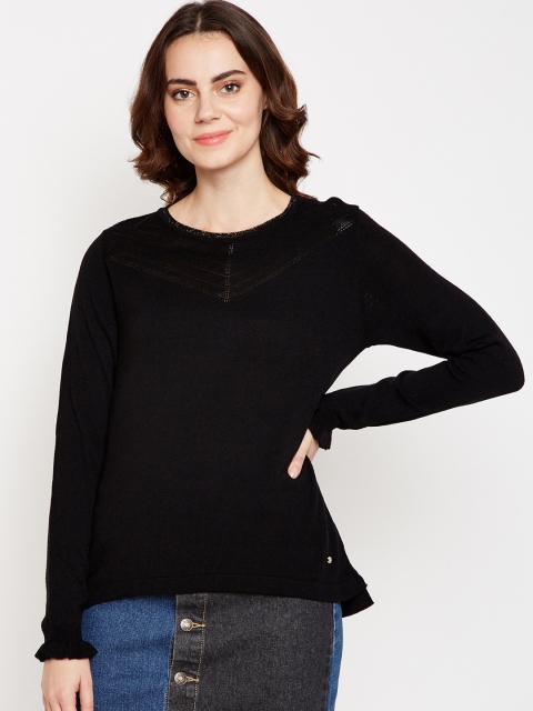 

Taanz Women Black Solid Pullover