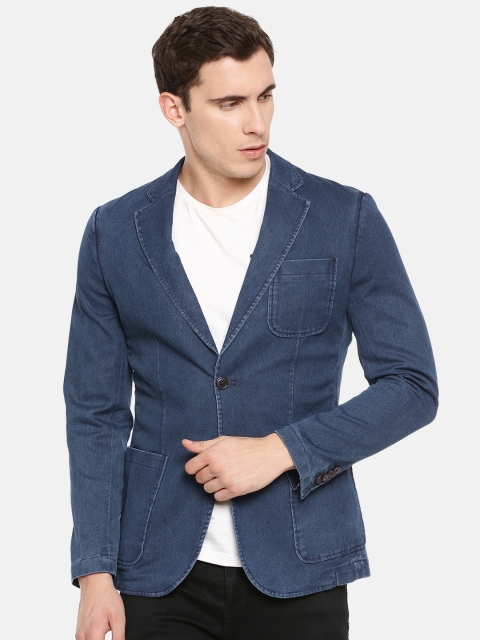 

Jack & Jones Men Blue Solid Slim Fit Single Breasted Casual Blazer
