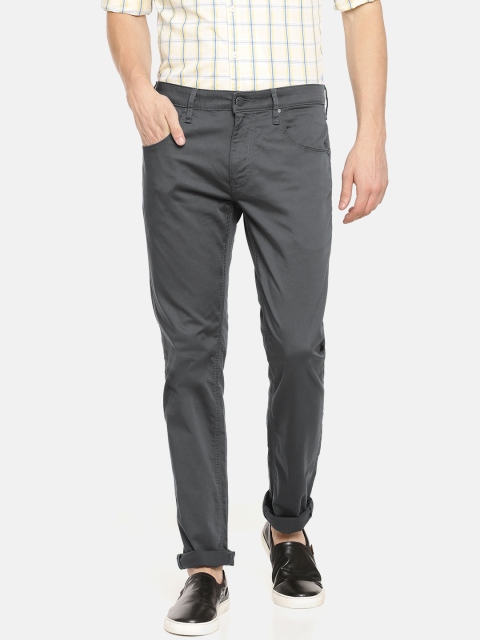 

Jack & Jones Men Charcoal Grey Tim Slim Fit Solid Chinos