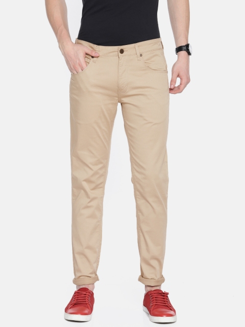 

Jack & Jones Men Beige Tim Slim Fit Solid Chinos