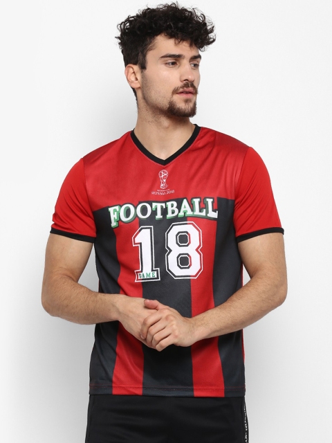 

FIFA U-17 WC Men Red & Black Printed V-Neck T-shirt
