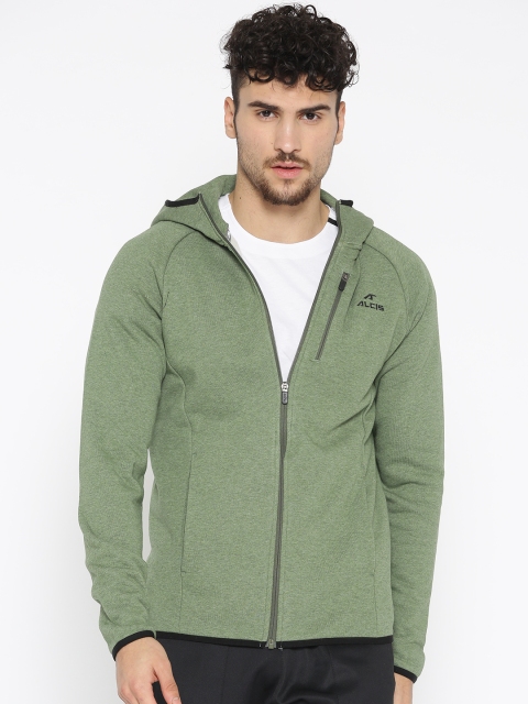 

Alcis Men Olive Green Solid Hooded Sporty Jacket