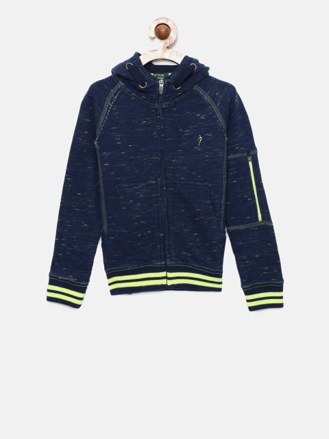 

Indian Terrain Boys Navy Blue Solid Hooded Sweatshirt