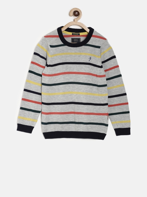 

Indian Terrain Boys Grey Striped Pullover