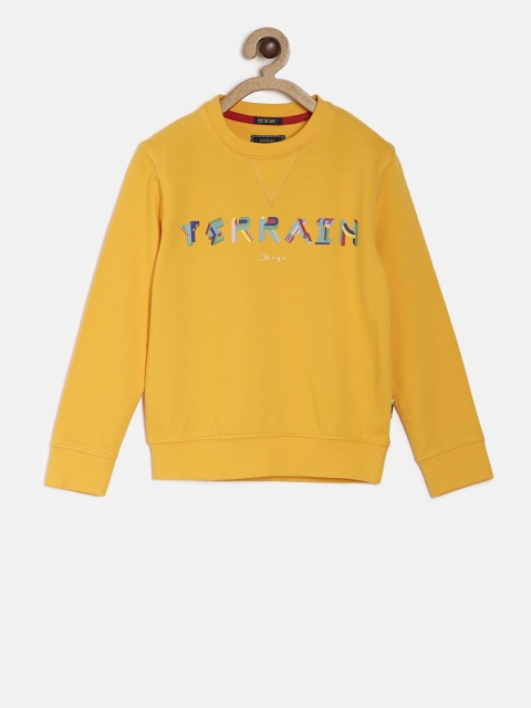 

Indian Terrain Boys Yellow Printed Pullover