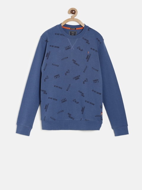 

Indian Terrain Boys Blue Printed Pullover