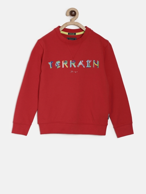 

Indian Terrain Boys Red Printed Pullover