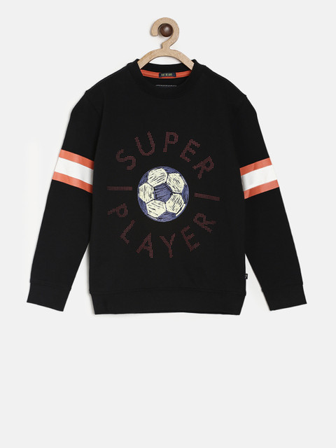 

Indian Terrain Boys Black Printed Pullover
