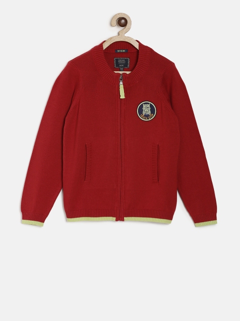 

Indian Terrain Boys Red Solid Bomber Jacket
