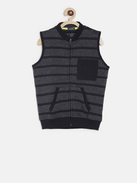 

Indian Terrain Boys Navy Blue Striped Sweater Vest