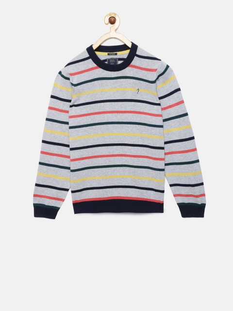 

Indian Terrain Boys Grey Striped Pullover