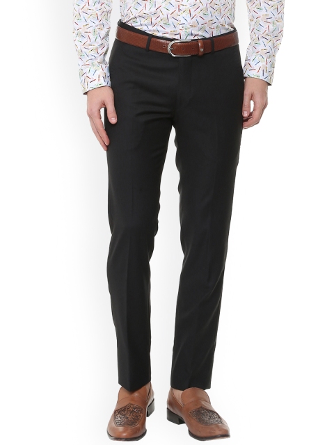 

SIMON CARTER LONDON Men Black Slim Fit Solid Formal Trousers