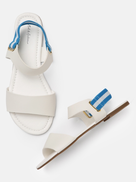 

Mast & Harbour Women White Solid Open Toe Flats