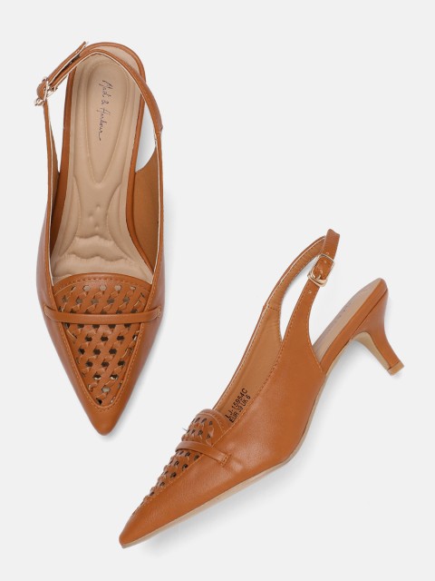 

Mast & Harbour Women Tan Woven Design Pumps