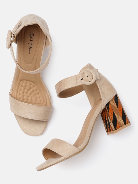

Mast & Harbour Women Beige Solid Sandals