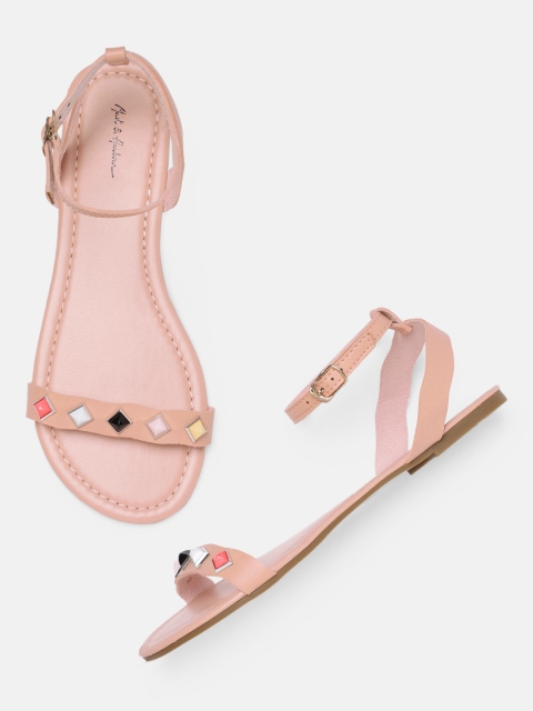 

Mast & Harbour Women Pink Solid Open Toe Flats