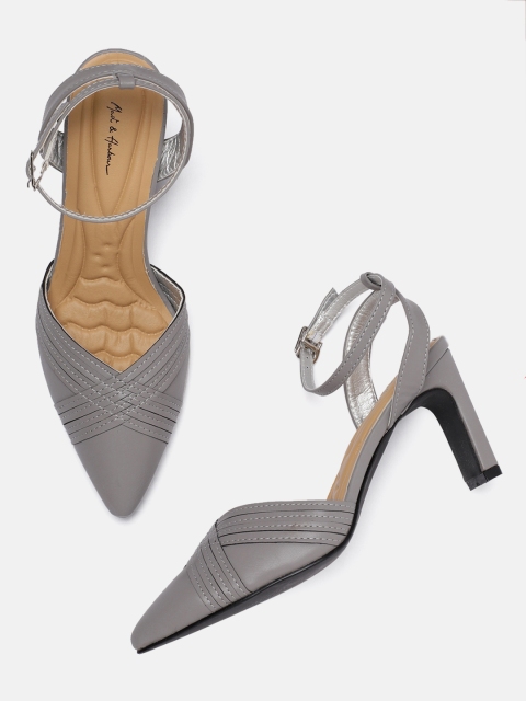 

Mast & Harbour Women Grey Solid Pumps