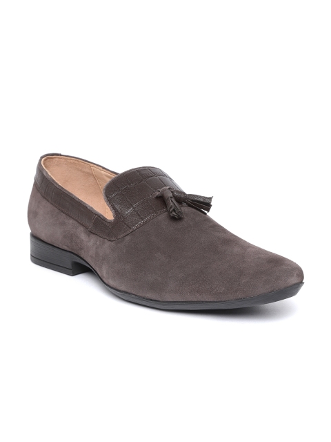 

Salt & Hydes Men Taupe Leather Slip-Ons