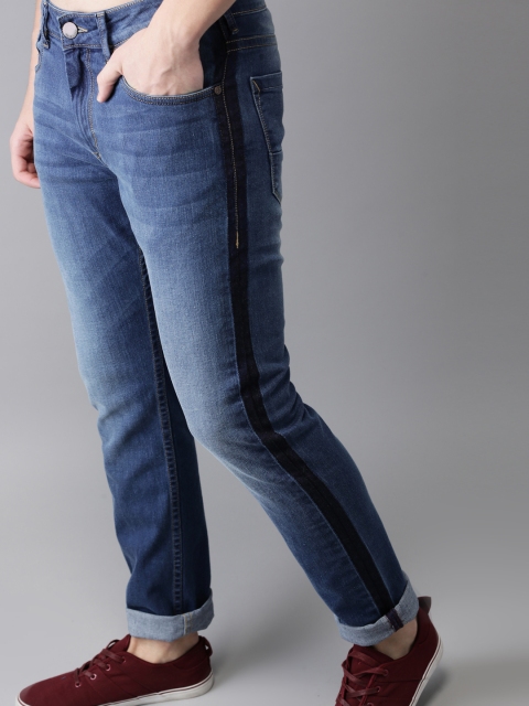 

HERE&NOW Men Blue Skinny Fit Mid-Rise Clean Look Stretchable Jeans