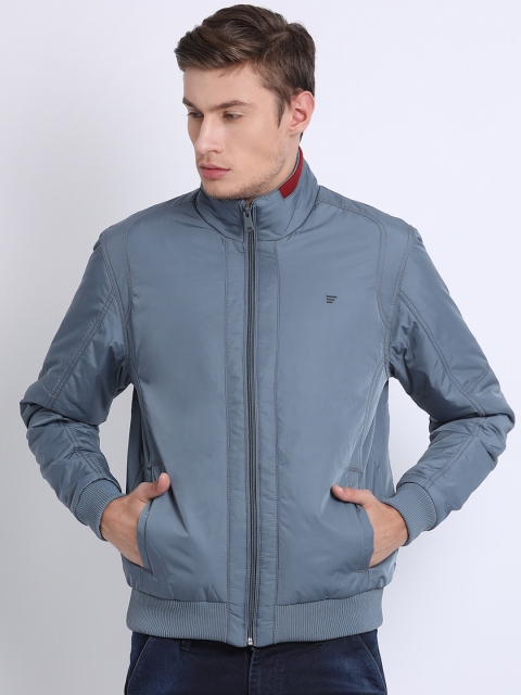 

t-base Men Grey Solid Lightweight Bomber