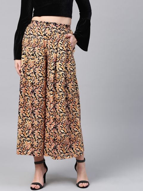 

Shree Women Black & Beige Printed Flared Palazzos