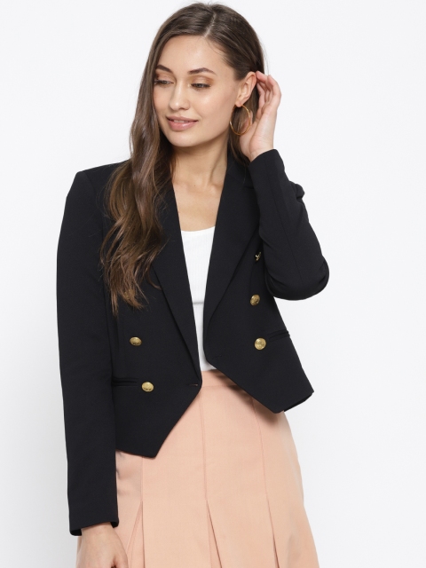 

Vero Moda Women Black Double-Breasted Casual Blazer