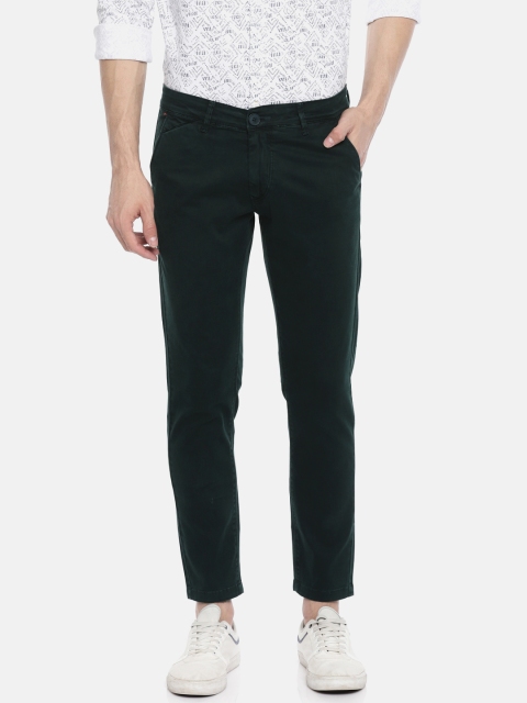 

SPYKAR Men Green Slim Fit Solid Regular Trousers