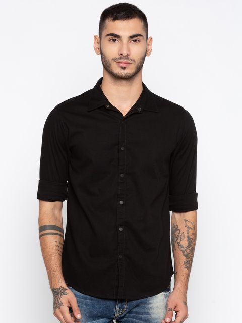 

SPYKAR Men Black Slim Fit Solid Casual Shirt