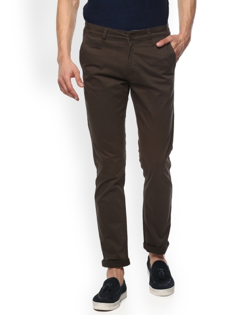 

SPYKAR Men Olive Green Slim Fit Solid Regular Trousers