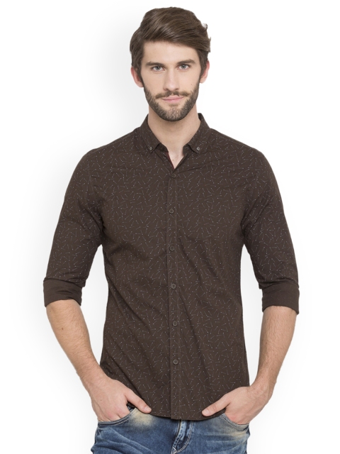 

SPYKAR Men Brown Slim Fit Printed Casual Shirt