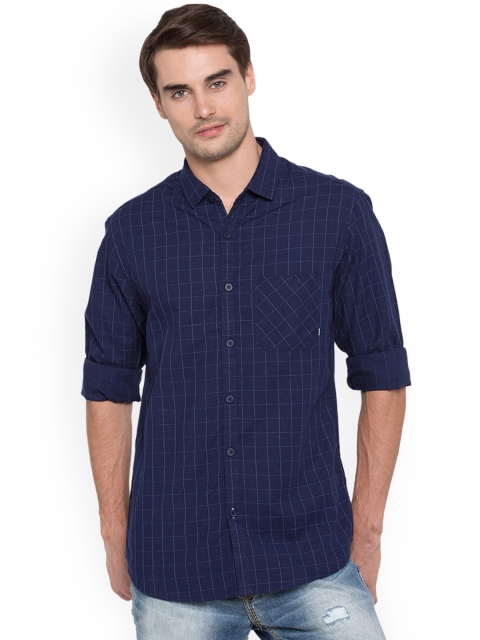 

SPYKAR Men Navy Blue Slim Fit Printed Casual Shirt