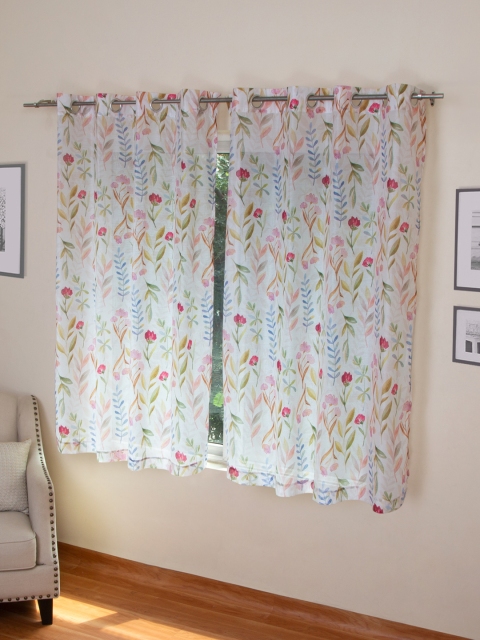 

ROSARA HOME Set of 2 Multicoloured Sheer Window Curtains, Multi