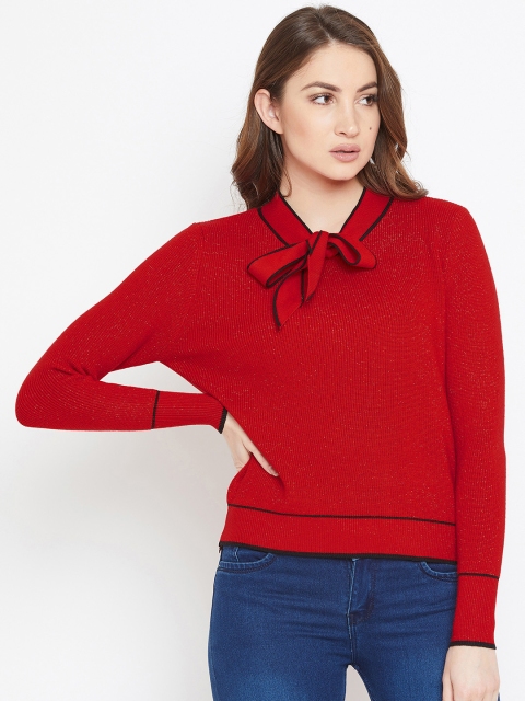 

Camey Women Red Solid Woollen Pullover