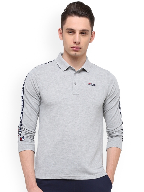 

FILA Men Grey DALE Printed Polo Collar T-shirt
