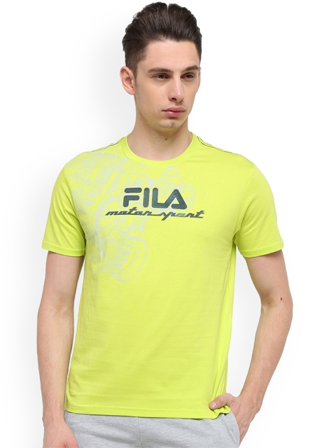 

FILA Men Yellow MTRSPRT 4056 Printed Round Neck T-shirt