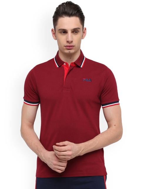 

FILA Men Maroon PAZZO Solid Polo Collar T-shirt
