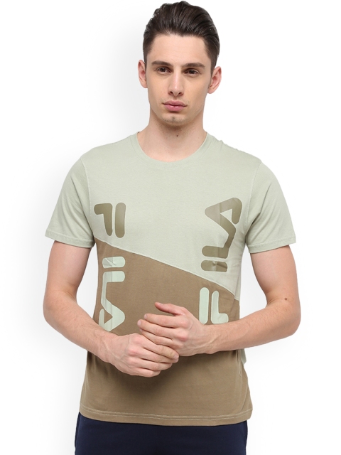 

FILA Men Olive Green MASON Printed Round Neck T-shirt