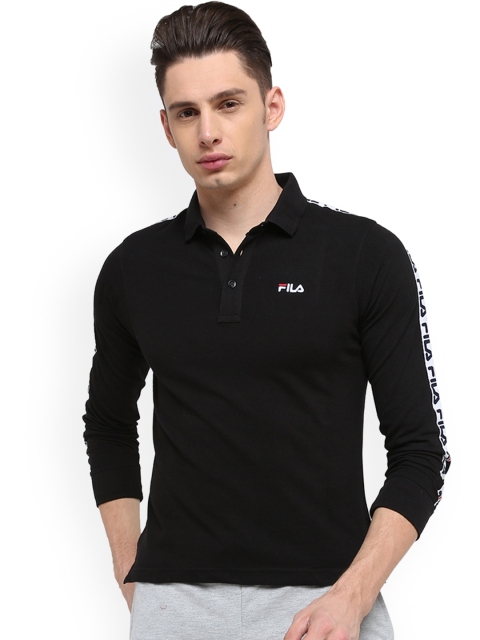

FILA Men Black DALE Printed Polo Collar T-shirt