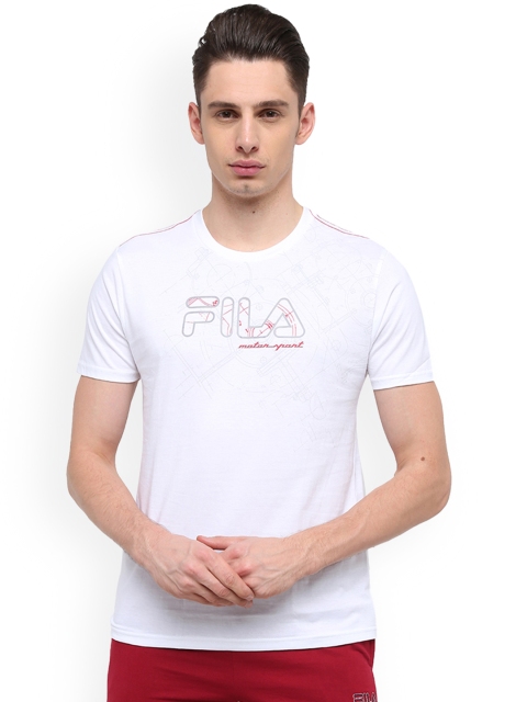 

FILA Men White MTRSPRT 4051 Printed Round Neck T-shirt
